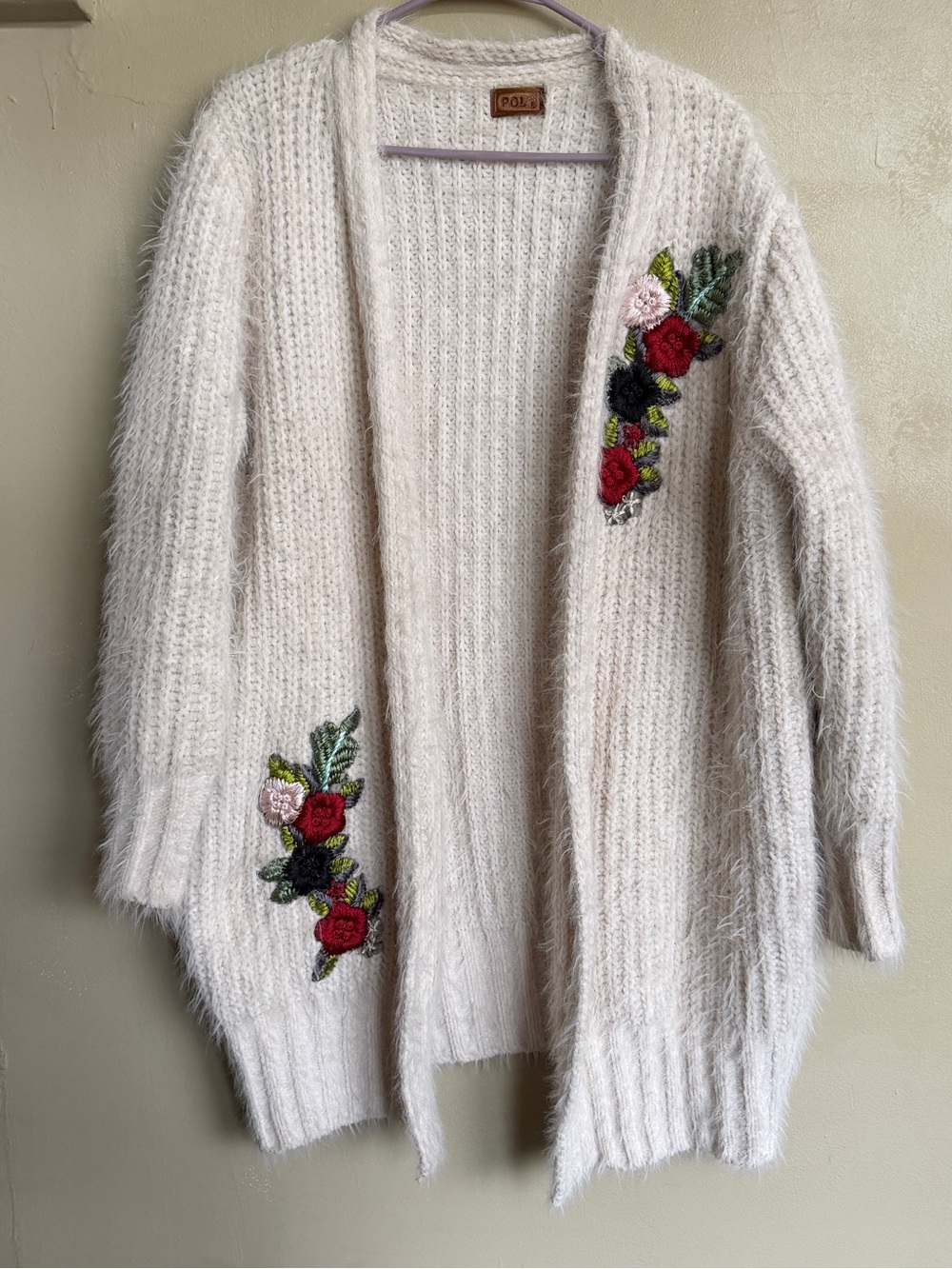 POL Floral Embroidered Cardigan • Size Large